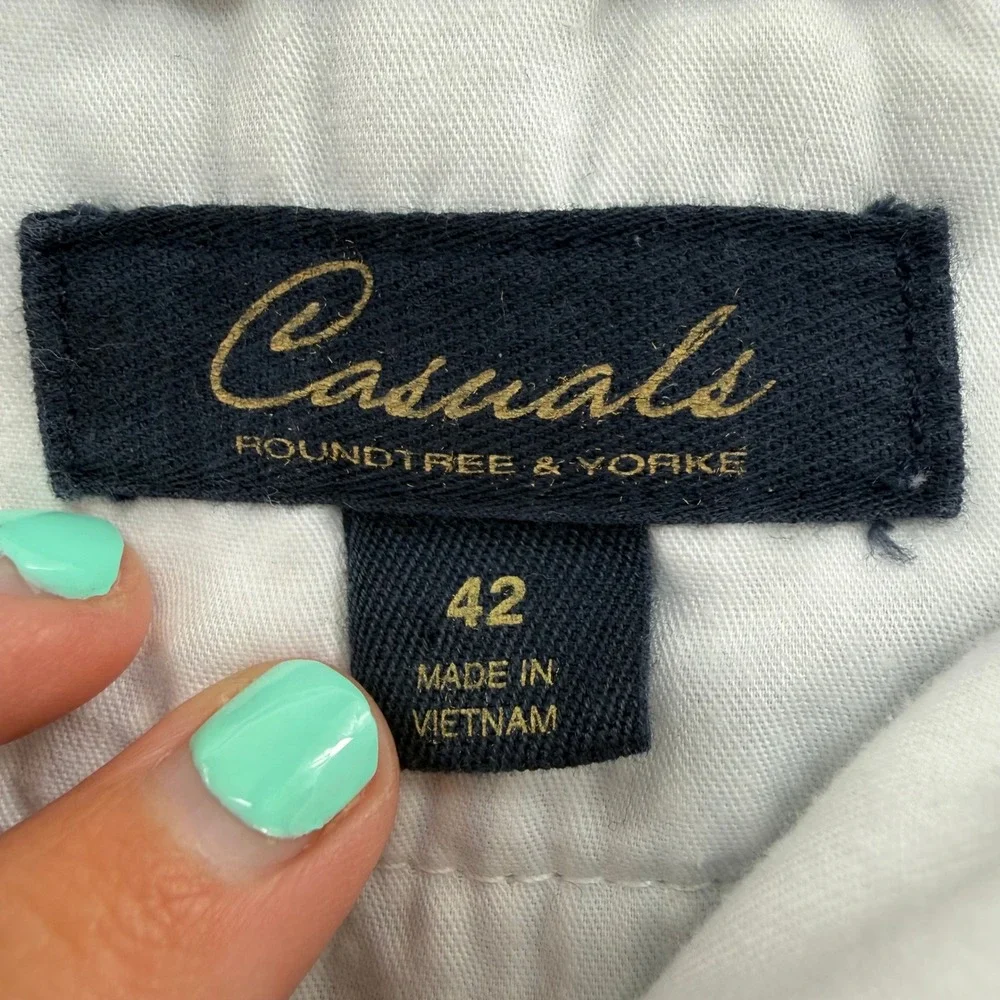 NEW Roundtree & Yorke Casuals Mens 42 Striped Seersucker Relaxed Shorts Casual